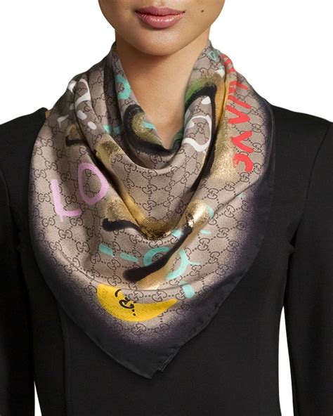 blu denim gucci scarf|Gucci silk scarf sale.